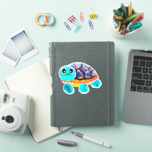 Sticker Tortue à peinture caustique Copier