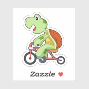 Sticker Tortue à vélo