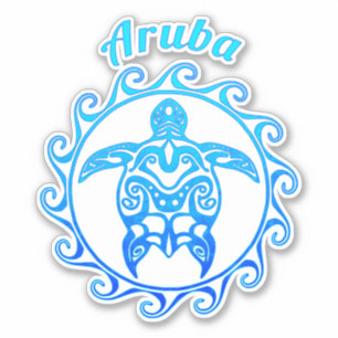 Sticker Tortue bleue Aruba