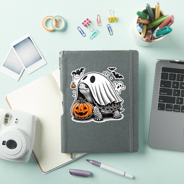 Sticker Tortue Citrouille Terrapin Tortue Halloween (Couverture iPad)