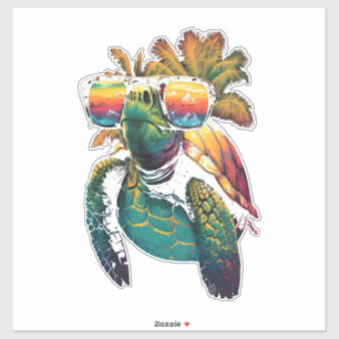 Sticker Tortue Tortues de mer hawaïennes Hawaï Plage Palmi
