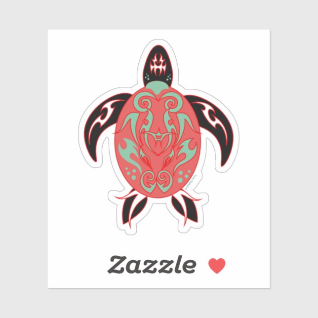 Sticker Tortue Totem (Feuille)
