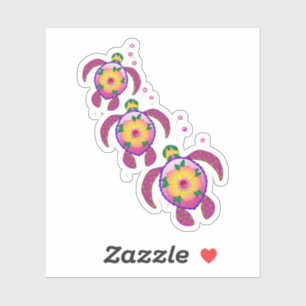 Sticker Tortues de Honu hawaïennes tropicales