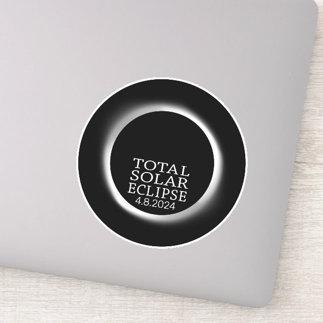 Sticker Total Solaire Eclipse - 2024 ou date personnalisée (Détail)