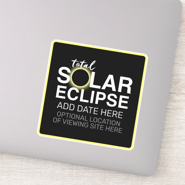 Sticker Total Solaire Eclipse - 2024 ou date personnalisée (Détail)