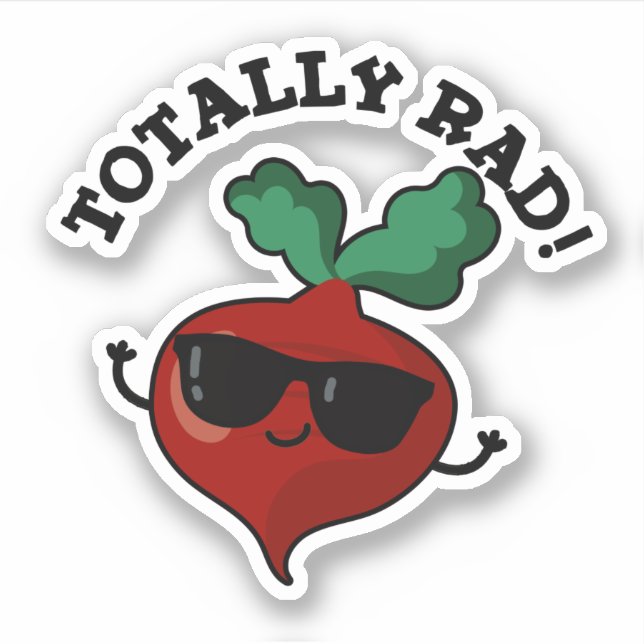 Sticker Totalement Rad Funny Veggie Radish Pun (Devant)