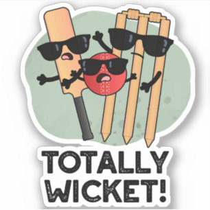 Sticker Totalement Wicket Funny Sports Cricket Pun