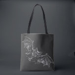 Sticker Tote Bag<br><div class="desc">A stark black‑and‑white vampire bat rendered in haunted ink, wings stretched to full span and etched with razor‑fine texture. The creature hangs in the air like a living sigil, its face carved in feral detail and its presence radiating nocturnal menace. This artwork carries the signature BurnsInHell mythic‑ink style, built for...</div>