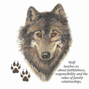Sticker Totem du loup, Symbole inspirationnel du guide ani