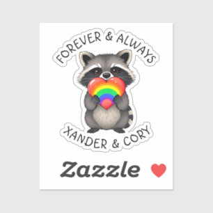 Sticker Toujours et toujours personnalisé   Raccoon LGBTQ
