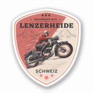 Sticker Tour de moto Lenzerheide pass alpes suisses