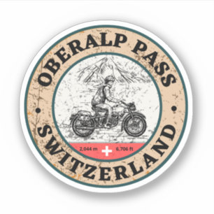 Sticker Tour de moto Oberalp Pass alpes suisses
