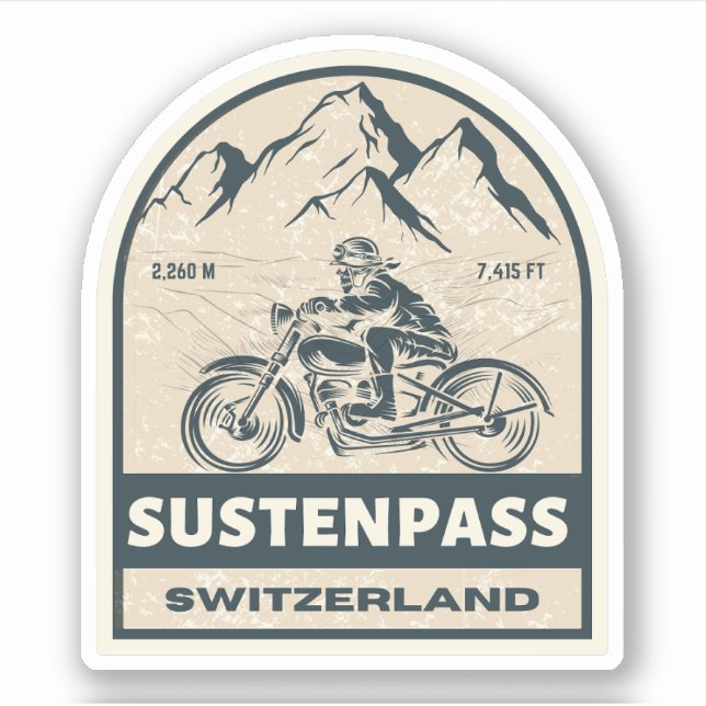 Sticker Tour de moto Susten Pass alpes suisses (Devant)