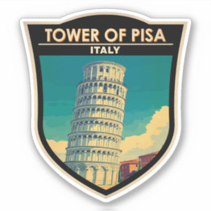Sticker Tour de Pise Italie Voyage Art Vintage