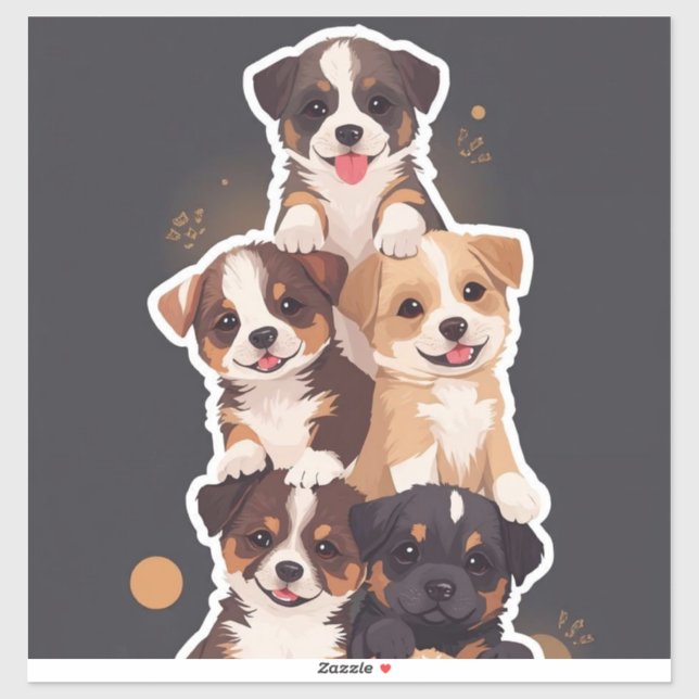 Sticker Tour des marionnettes - Art animal de compagnie mi (Feuille)