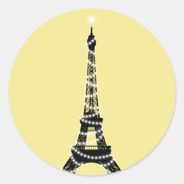 Sticker Tour Eiffel clair Twinkle - jaune (Devant)