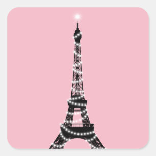 Sticker Tour Eiffel clair Twinkle - rose