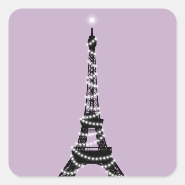 Sticker Tour Eiffel Lumière Twinkle - lilac (Devant)