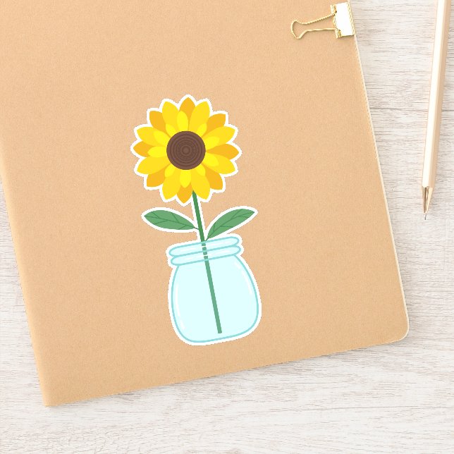 Sticker Tournesol À Mason Jar (Carnet)