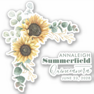Sticker Tournesol Eucalyptus Quinceanera 15e anniversaire