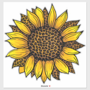 Sticker Tournesol léopard