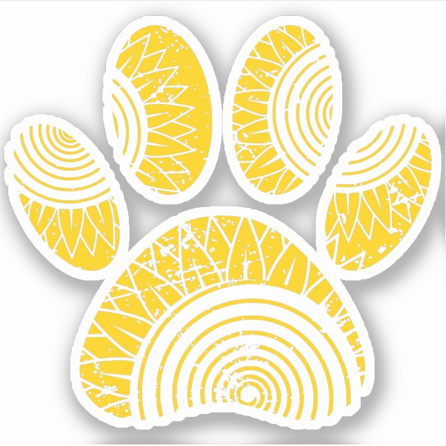 Sticker Tournesol Motif chien Empreinte de patte désoblige (Devant)