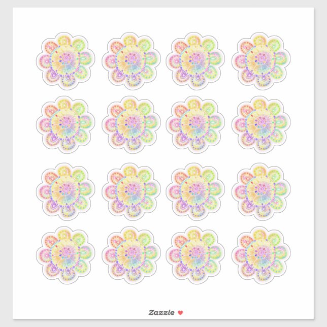 Sticker Tournesols de style bohème à l'aquarelle  (Feuille)