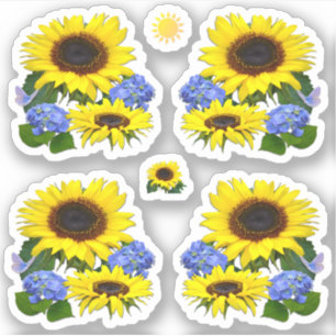 Sticker Tournesols et hydrangées