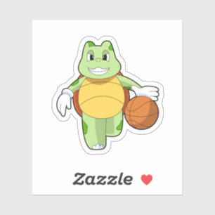 Sticker Tourtle as basketball player with basketball.PNG