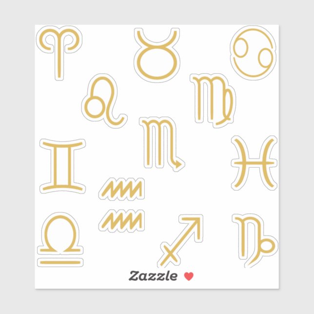 Sticker Tous les symboles Zodiac Set Pack (Feuille)