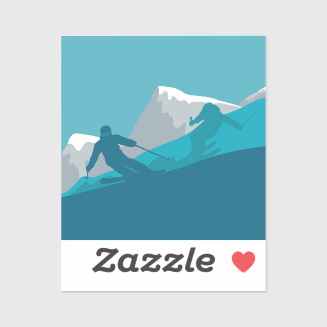 Sticker Tout le ski de montagne (Feuille)