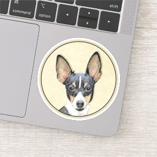 Sticker Toy Fox Terrier Peinture - Cute Original Chien Art