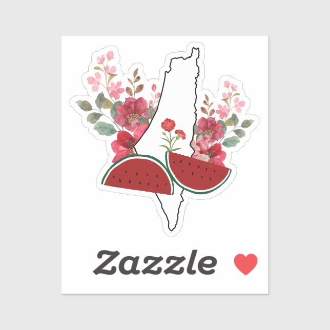 Sticker Traditional Palestine elements in palestine map (Feuille)