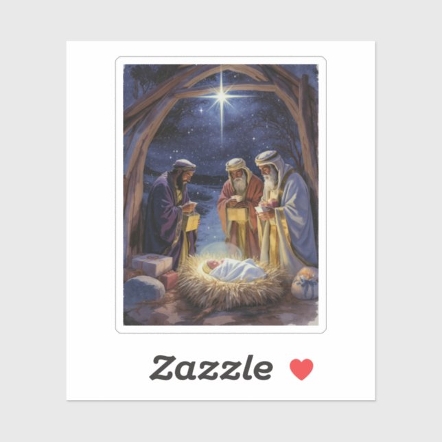 Sticker Traditional Three Wise Men Nativity (Feuille)