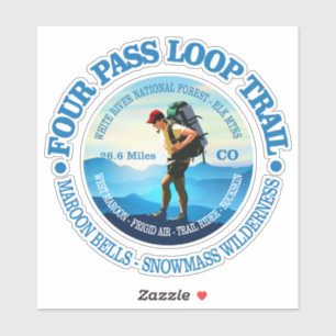Sticker Trail de boucle à quatre passes (Hiker C)