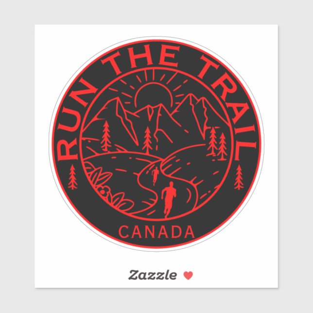 Sticker Trail Running Canada (Feuille)