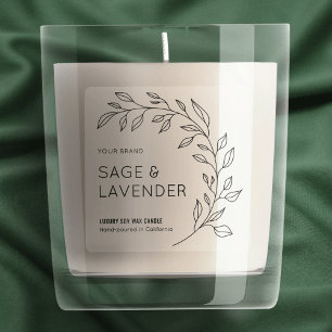 Sticker Translucide Botanique Simple Bougie Jar 3x3 Étique