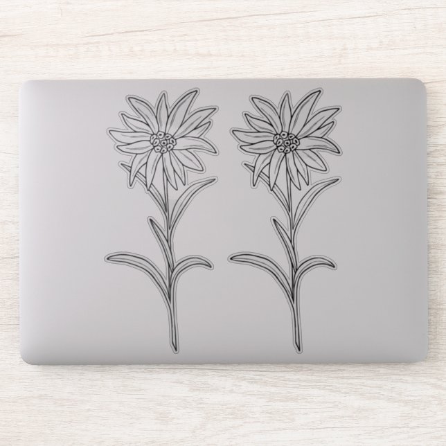 Sticker Transparant Edelweiss (Ordinateur)