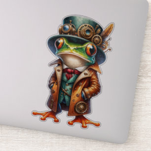 Sticker transparent de grenouille à vapeur