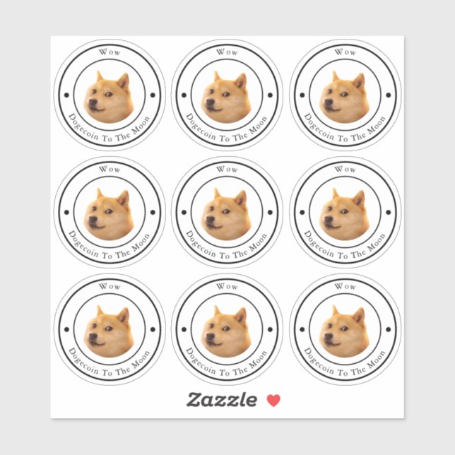Sticker transparent Dodgecoin Circle Business Logo (Feuille)