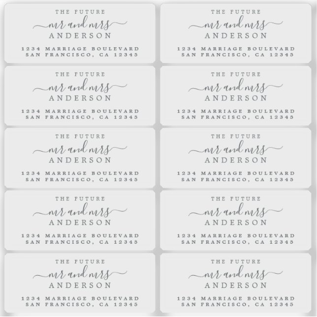 Sticker Transparent Future M. Mme Return Address Labels (Devant)