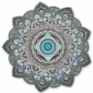 Sticker transparent Mandala géométrique