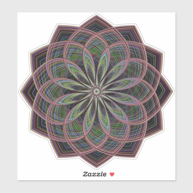 Sticker transparent Mandala géométrique (Feuille)