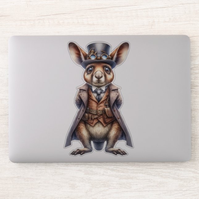Sticker transparent Steampunk Wallaby (Ordinateur)