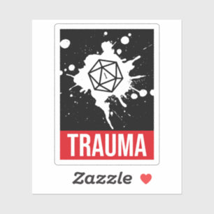 Sticker Trauma Critique Échec D20 Dice