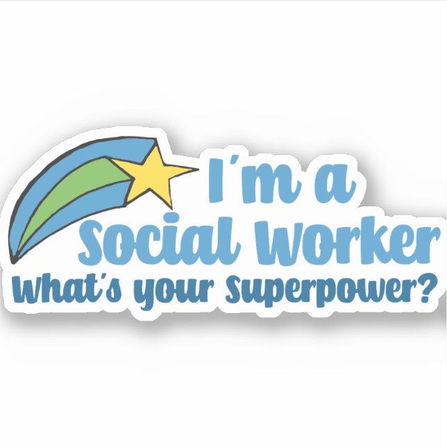 Sticker Travailleur social Superhero (Devant)