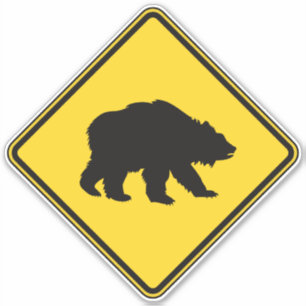 Sticker Traversée d'ours grizzli