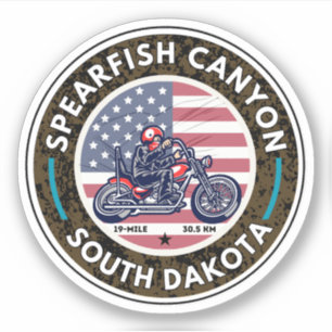 Sticker traversée en moto du canyon de Spearfish à Sturgis