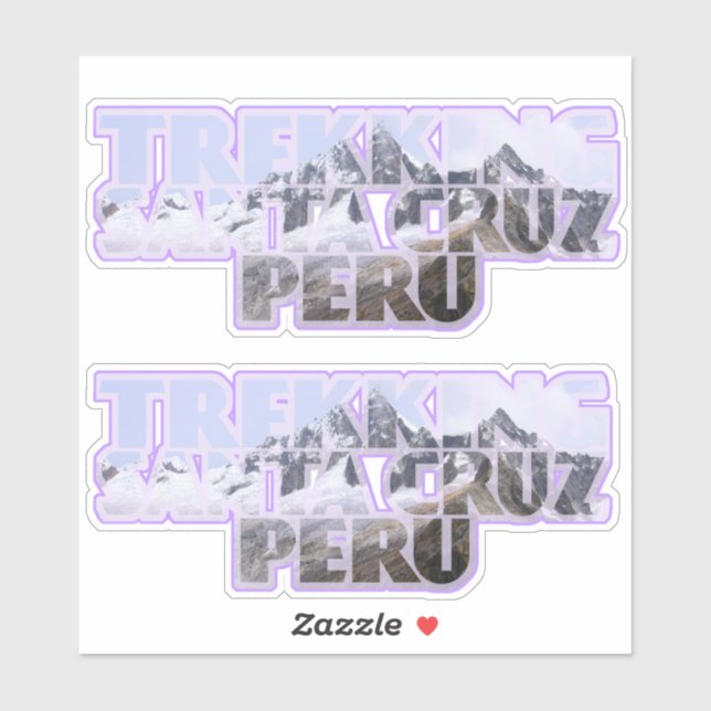 Sticker Trekking Père Noël Cruz Trail, Pérou (Feuille)
