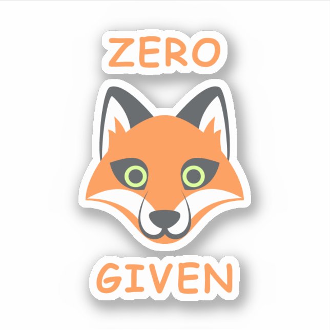 Sticker Trendy Zero Fox Donné phrase Emoji Cartoon (Devant)
